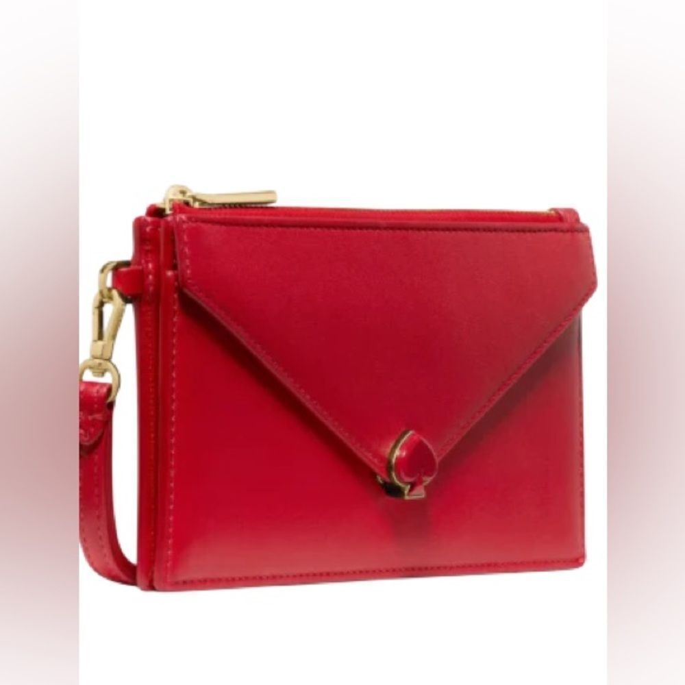 New Kate Spade Yours Truly Envelope Wristlet in Cherry Rouge MSRP $189